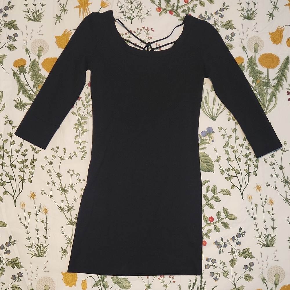 Rip Curl Elegant Black 3/4 Sleeve Mini Dress